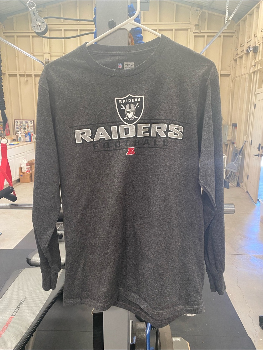Team Apparel Gray and Black Raiders Long Sleeve Shirt